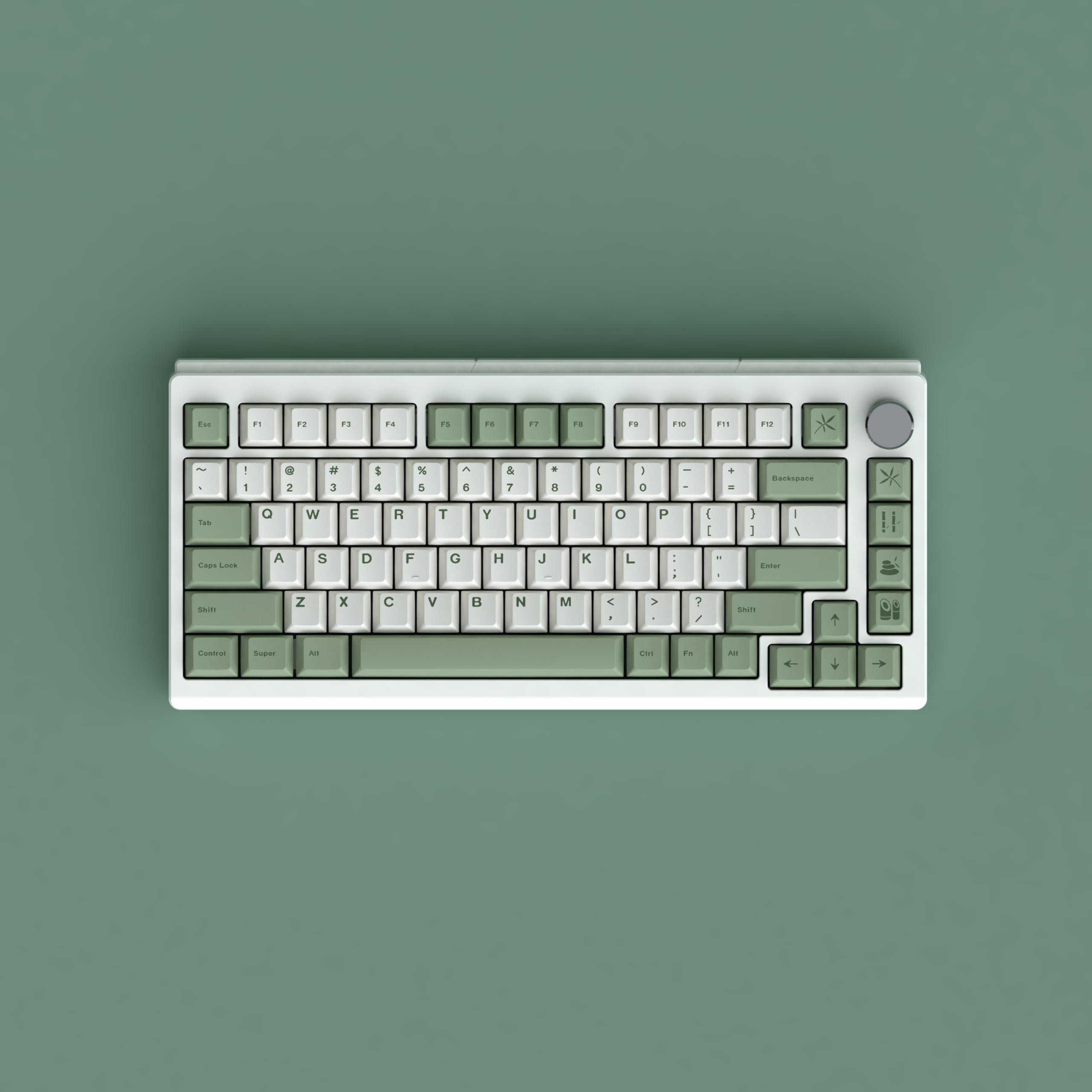 Pbt Bamboo Forest Keycaps For Mechanical Keyboard 60% 65% 75% Cherry Profile Green White Keycaps Dye Sub Custom Gaming Keyboard